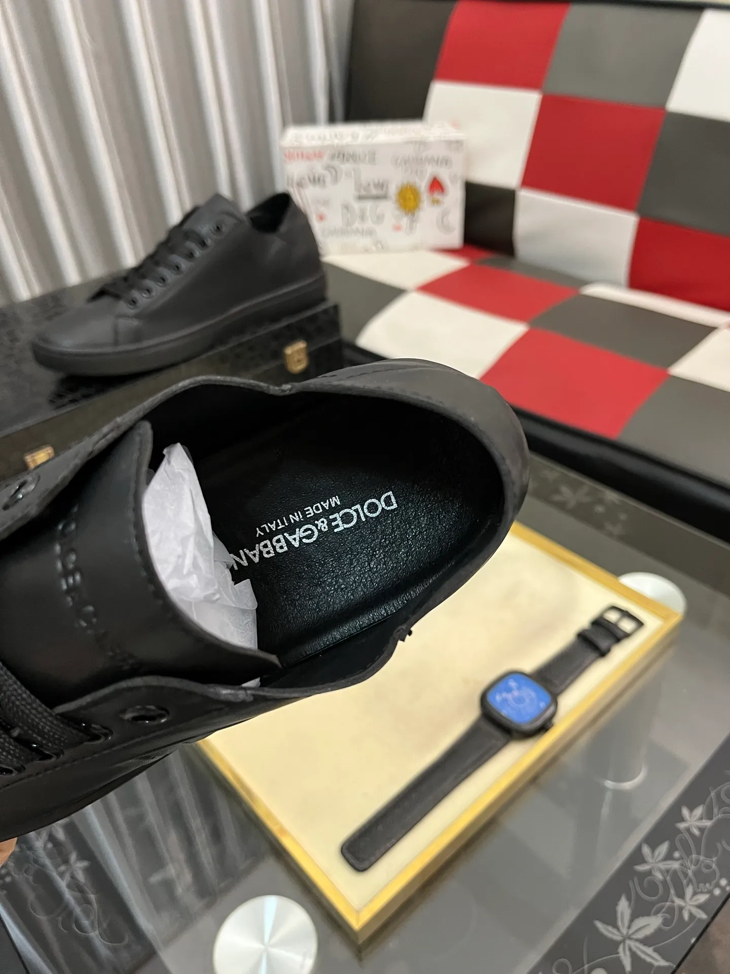 Men's shoes 💰400⌚️⌚️New DG Dolce & Gabbana high-end couple's sports and casual shoes, imported cowhide, multiple material splicing design➕Imported cowhide lining, cowhide foot pads➕Original TPR elastic outsole. Size: 38-46